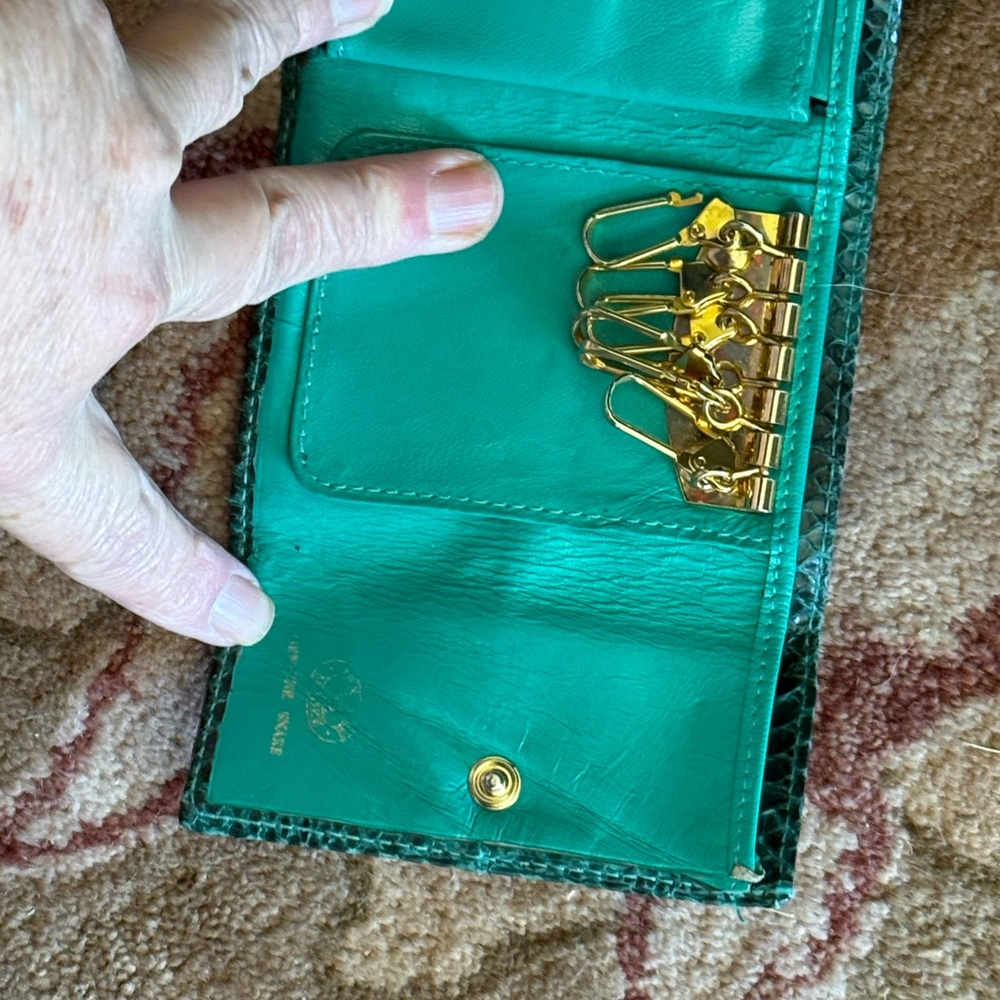 Turquoise Snakeskin Card & Key Organizer - Picture 3 of 10